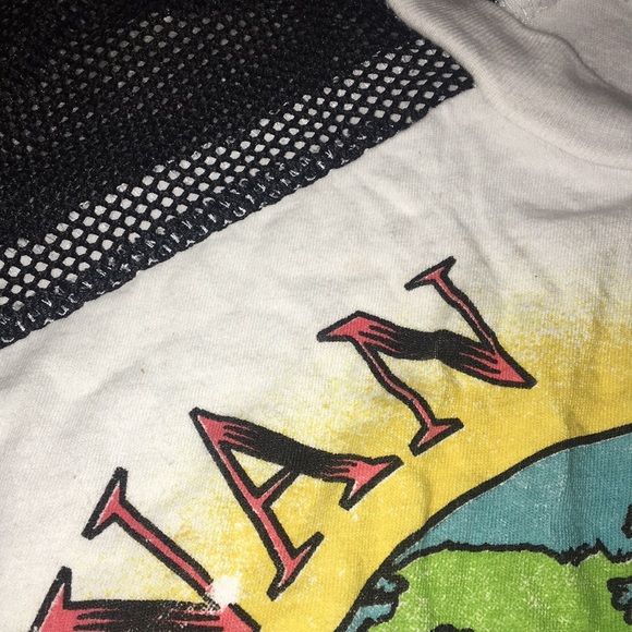 Forever 21- Cropped Band Shirt W/ Mesh Sleeves - Picture 5 of 5